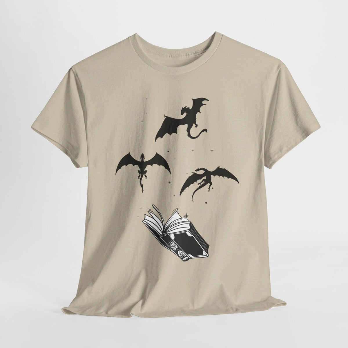 #Bookish Dragons Heavy Cotton Tee - Sand