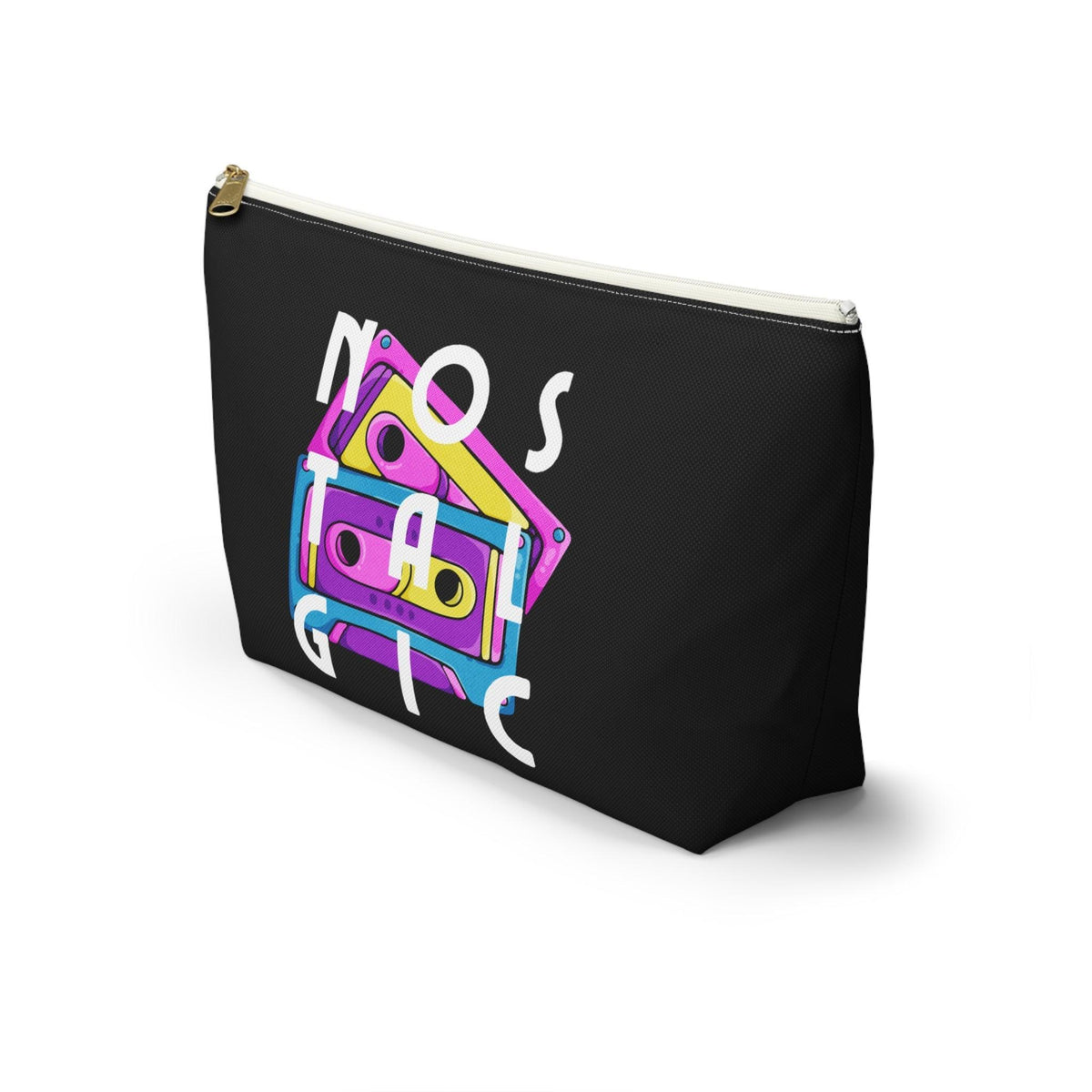 Retro Cassette Tapes NOSTALGIC Accessory Pouch with T-bottom - Kate Burton Company