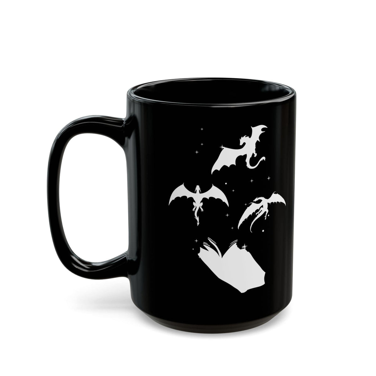 #Bookish Dragons Black Mug (15oz)