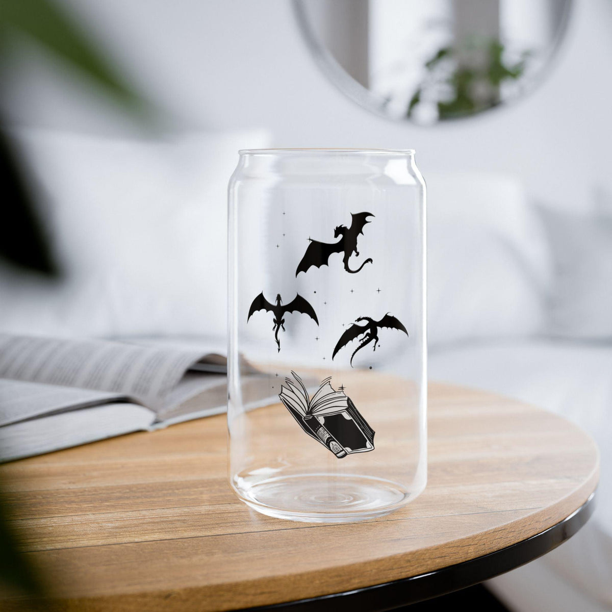 #Bookish Dragons Sipper Glass, 16oz