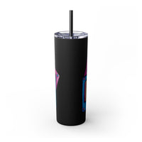 Retro Cassette Tapes NOSTALGIC Skinny Tumbler with Straw 20oz - Stainless Steel