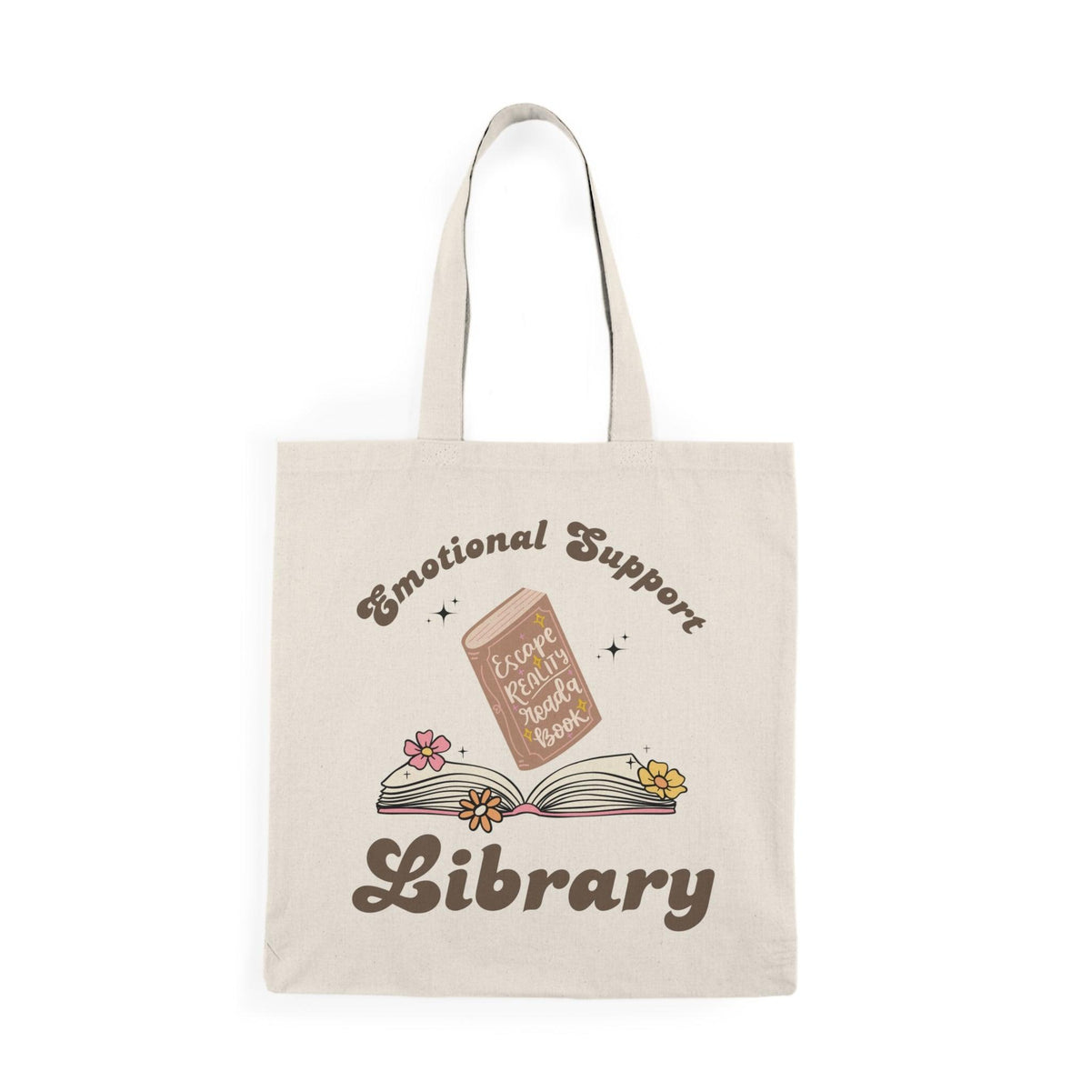 #Bookish Emotional Support Library 100% Natural Cotton Tote Bag 15x16