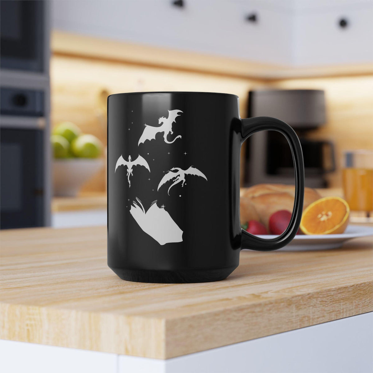 #Bookish Dragons Black Mug (15oz)