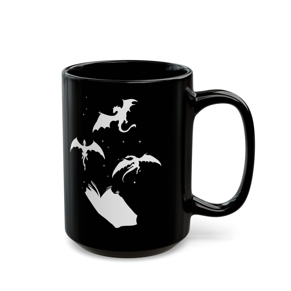 #Bookish Dragons Black Mug (15oz)