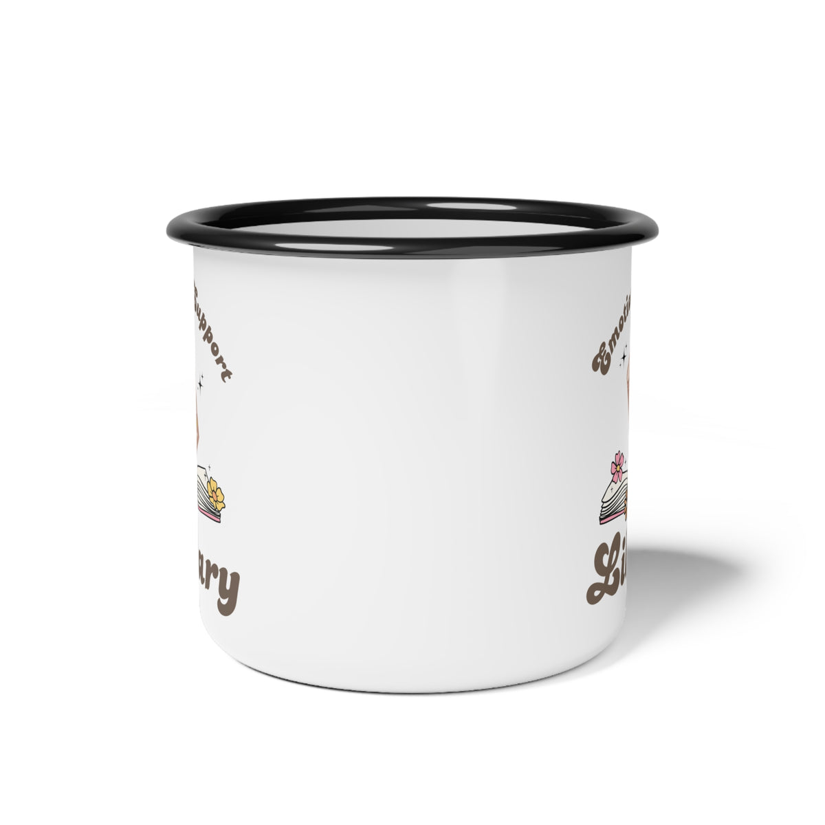 #Bookish Emotional Support Library Enamel Camp Cup