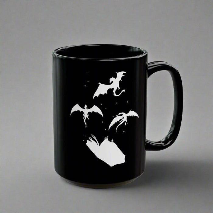 #Bookish Dragons Black Mug (15oz)