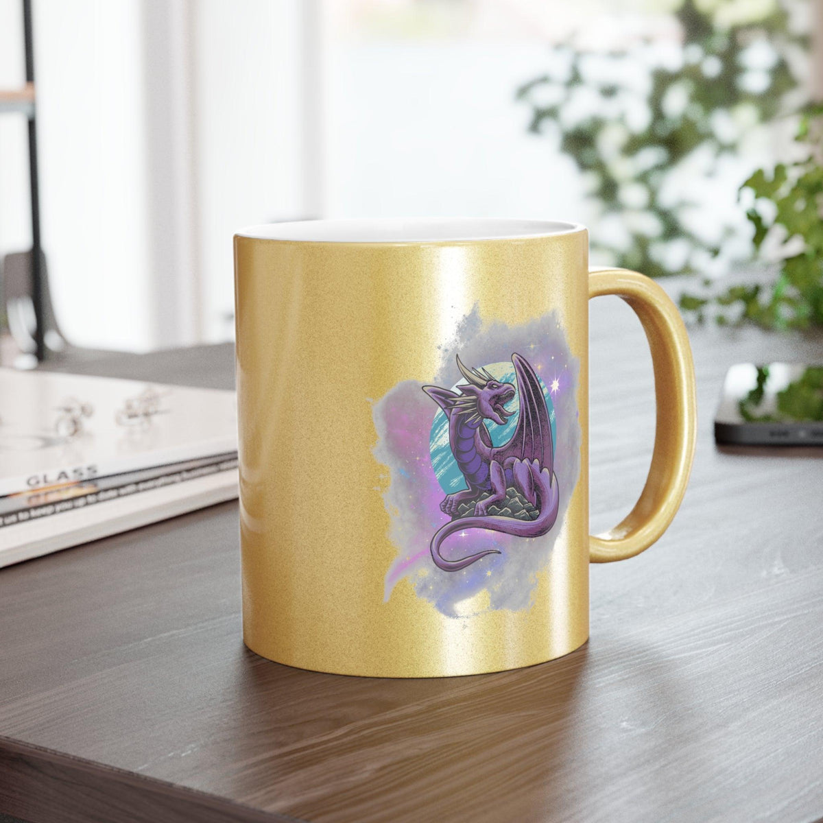 #Bookish Dragonbane Metallic Mug