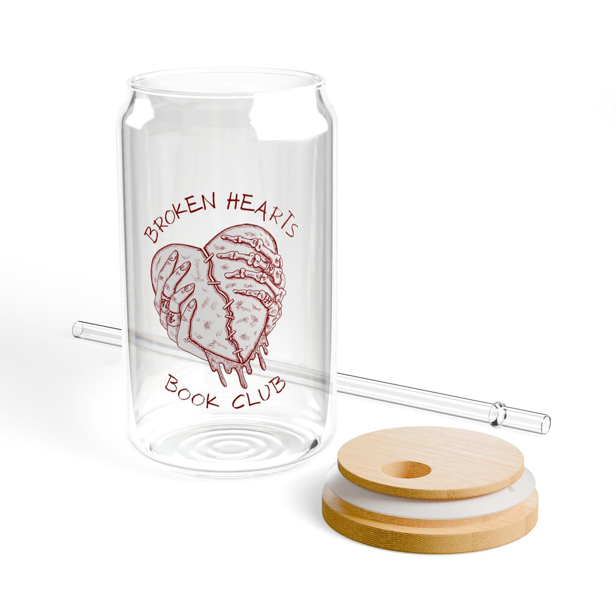 #Bookish Broken Hearts Sipper Glass, 16oz