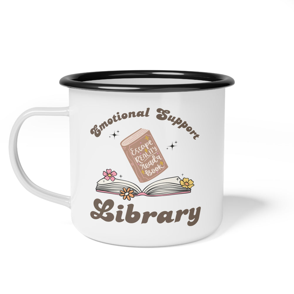 #Bookish Emotional Support Library Enamel Camp Cup