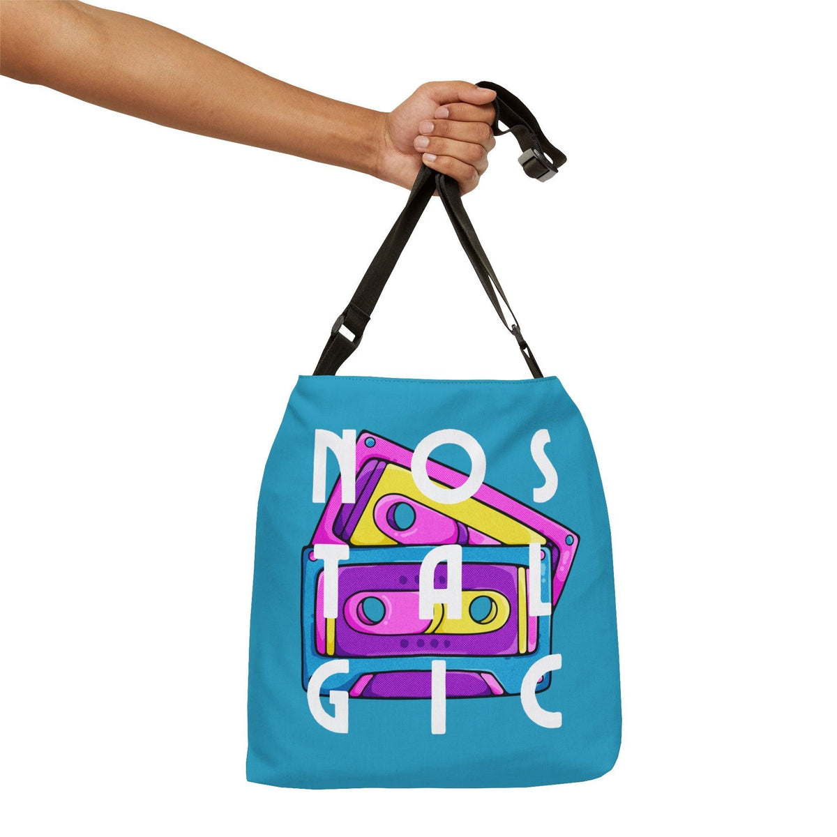 Retro Cassette Tapes NOSTALGIC Adjustable Tote Bag - Kate Burton Company