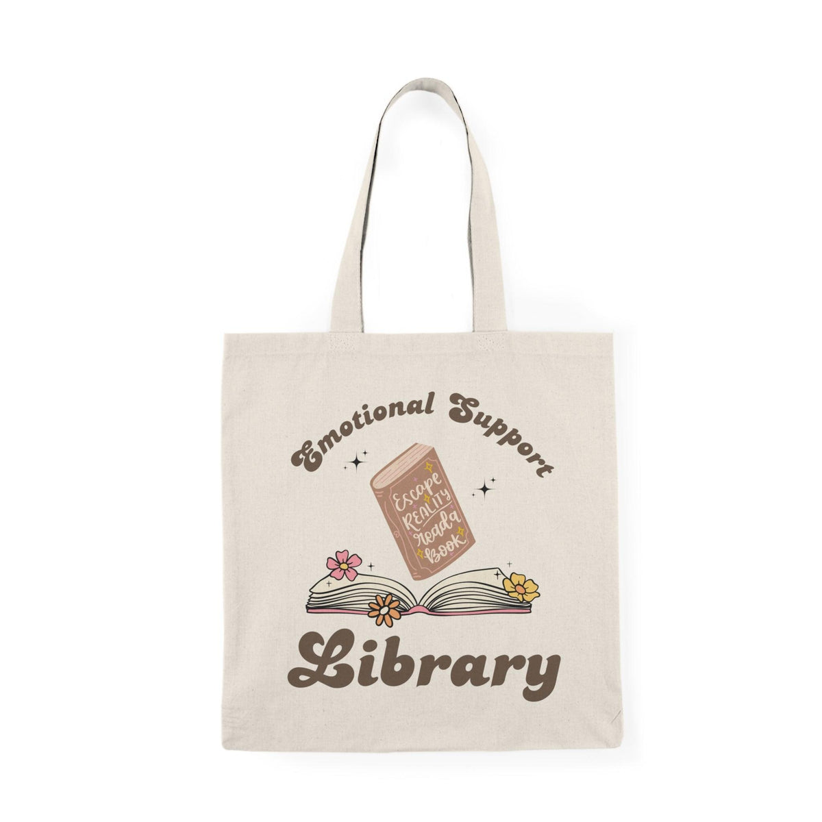 #Bookish Emotional Support Library 100% Natural Cotton Tote Bag 15x16