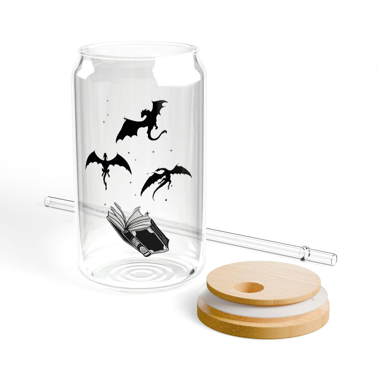 #Bookish Dragons Sipper Glass, 16oz