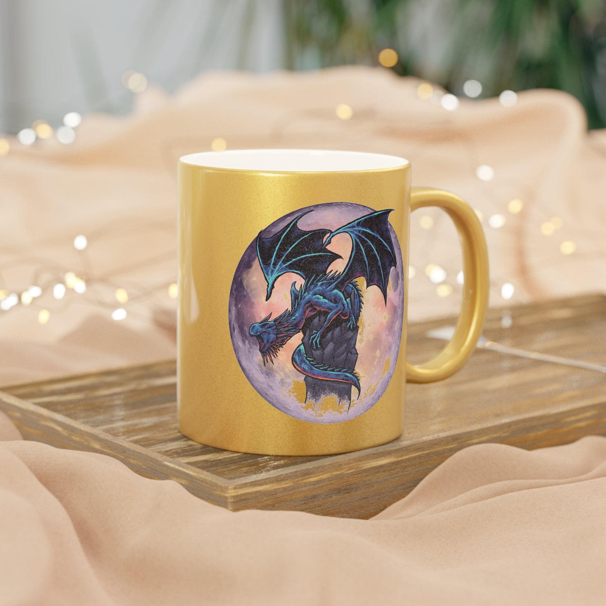 #Bookish Dragons Knight Metallic Mug