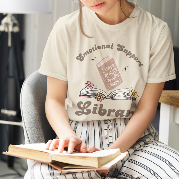 #Bookish Emotional Support Library Tee