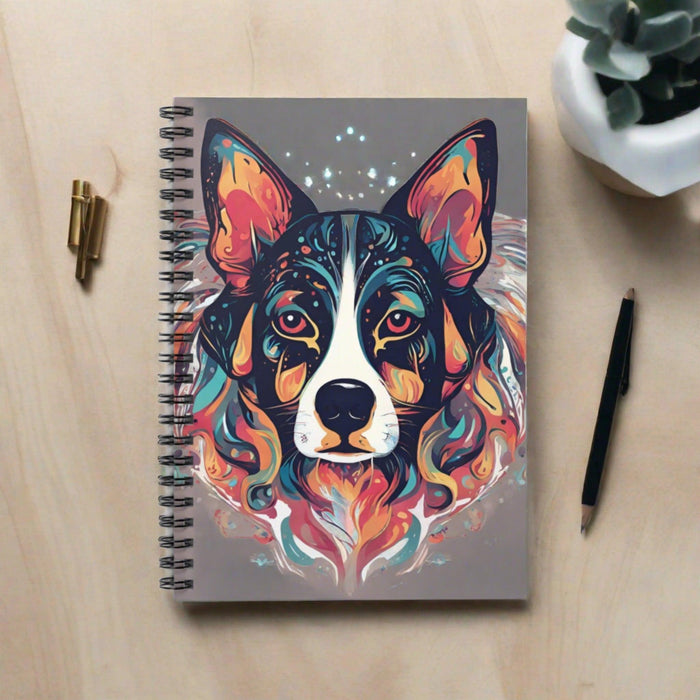 Colorful Canines 6x8 Spiral Notebook - Ruled Line - Kate Burton Company