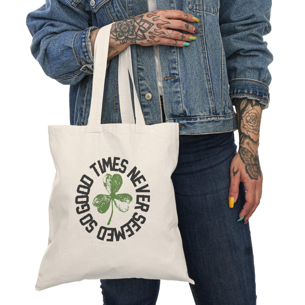 Good Times Never Seemed So Good 100% Natural Cotton Tote Bag 15x16 - Kate Burton Company