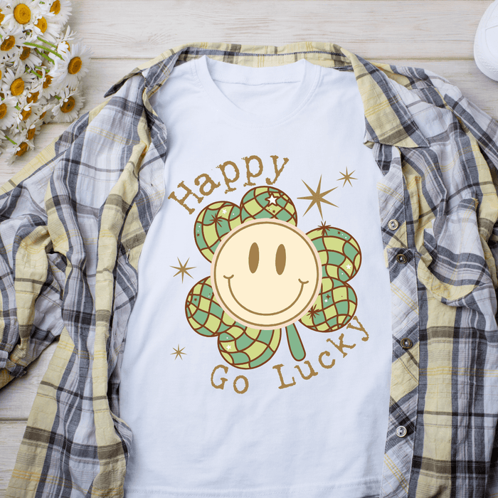 Happy Go Lucky Jersey Short Sleeve Tee - Kate Burton Company