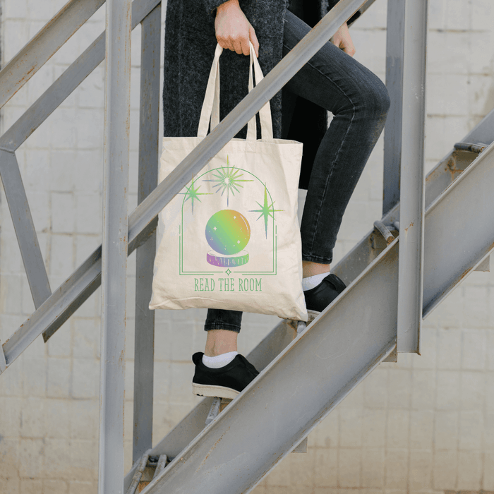 Read the Room 100% Natural Cotton Tote Bag 15x16 - Kate Burton Company