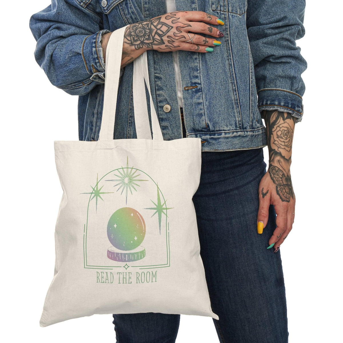 Read the Room 100% Natural Cotton Tote Bag 15x16 - Kate Burton Company