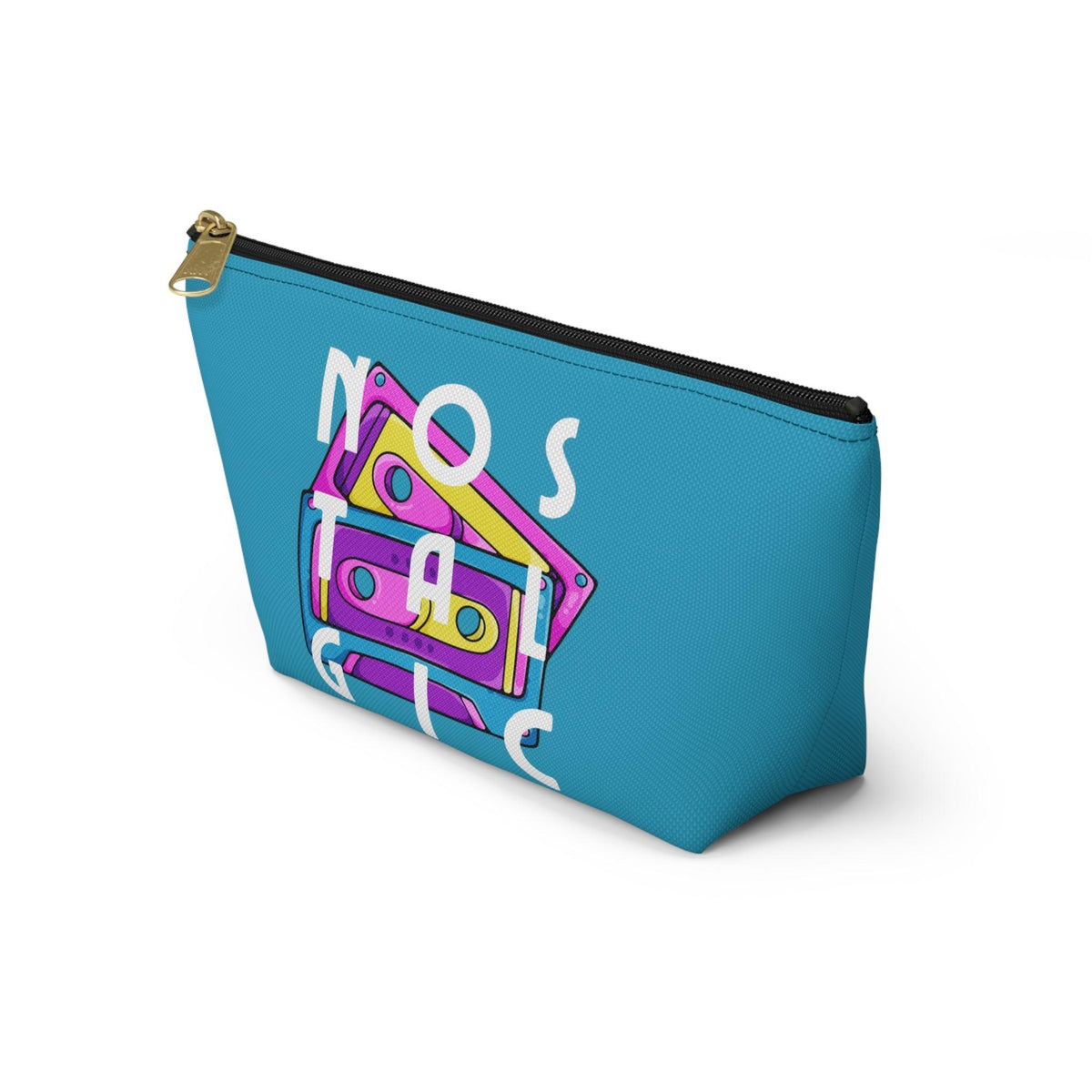 Retro Cassette Tapes NOSTALGIC Accessory Pouch with T-bottom - Kate Burton Company