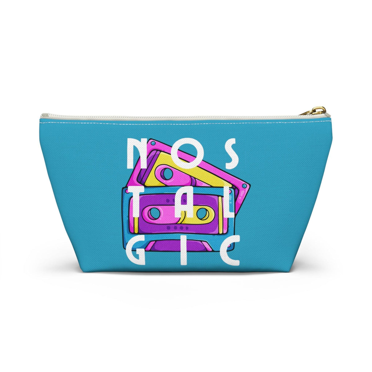 Retro Cassette Tapes NOSTALGIC Accessory Pouch with T-bottom - Kate Burton Company