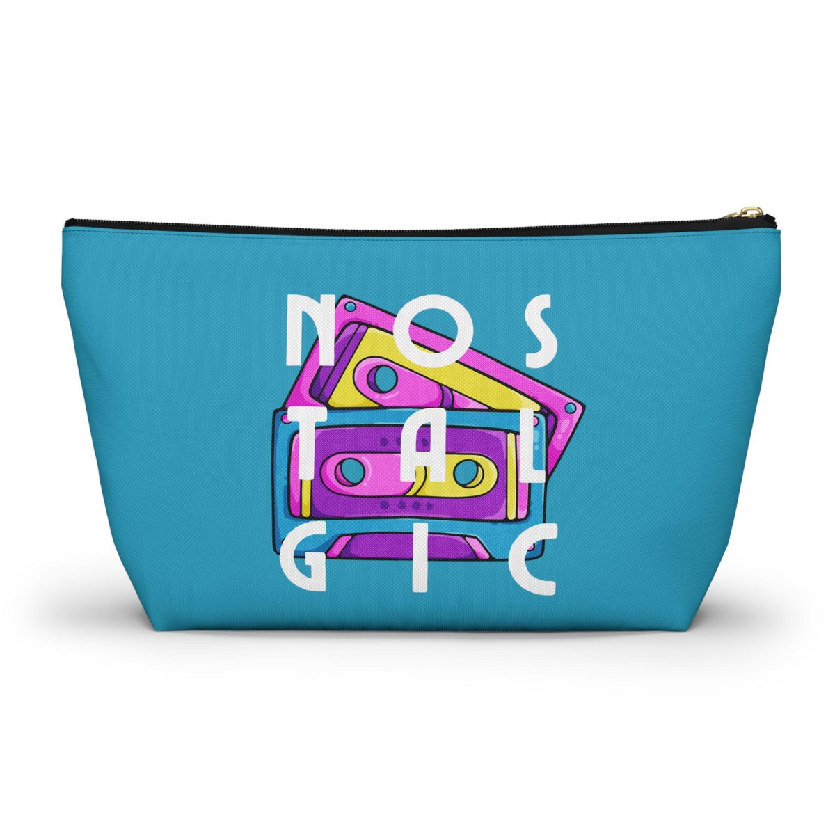 Retro Cassette Tapes NOSTALGIC Accessory Pouch with T-bottom - Kate Burton Company