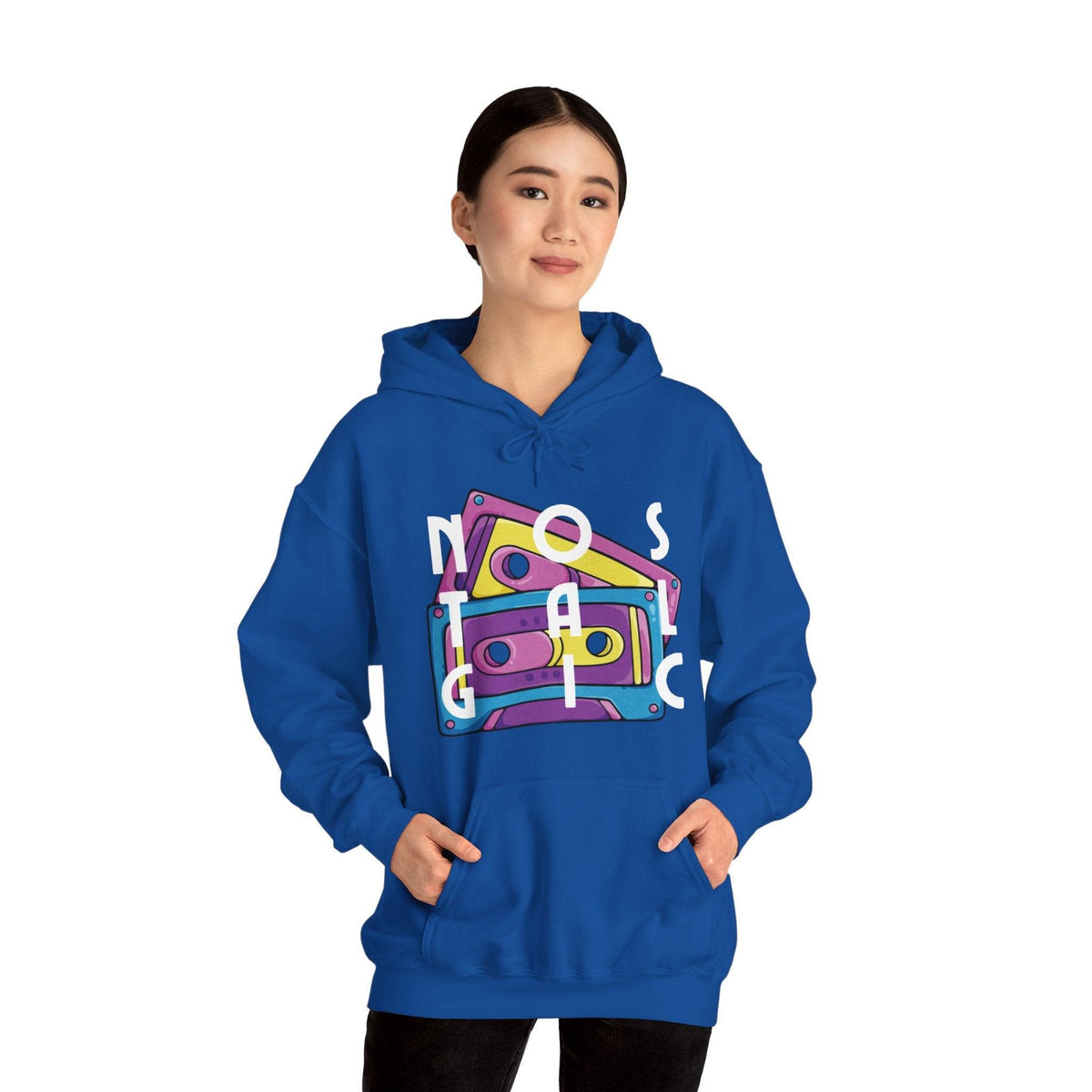 Retro Cassette Tapes NOSTALGIC Hoodie - Unisex Heavy Blend Hooded Sweatshirt - Kate Burton Company