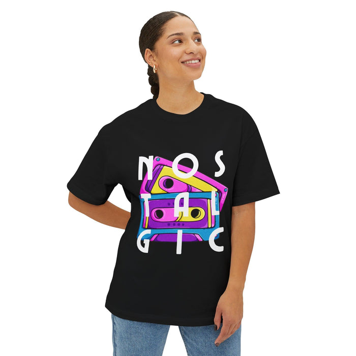 Retro Cassette Tapes NOSTALGIC Unisex Oversized Boxy Tee - Kate Burton Company