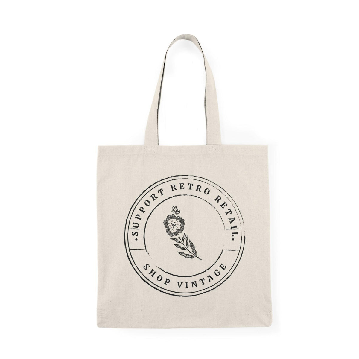 Support Retro Retail 100% Natural Cotton Tote Bag 15x16 - Kate Burton Company